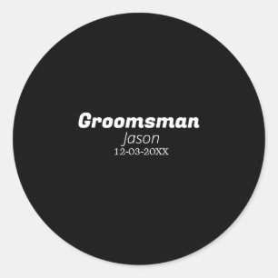 getuige vrijgezellenfeest voeg naam toe modern sim ronde sticker