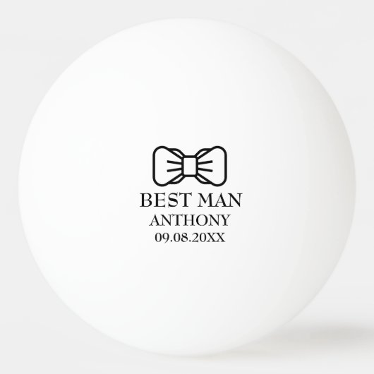 Getuige vrijgezellenfeest zwart modern huwelijk  pingpongbal (Voorkant)