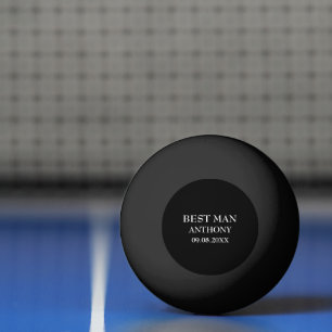 Getuige vrijgezellenfeest zwart modern huwelijk  pingpongbal