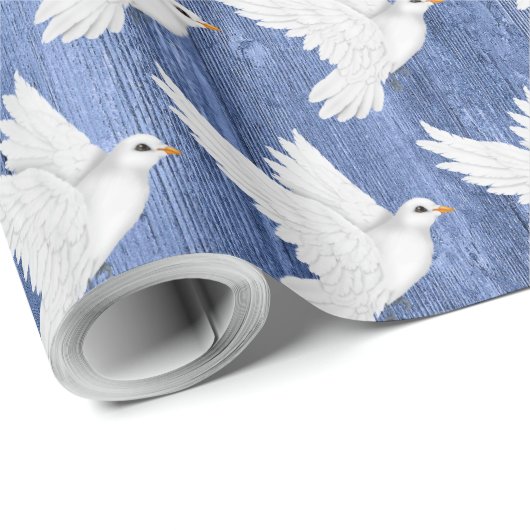 Getuige witte duiven Rustic Wedding Cadeaupapier (Rol Hoek)