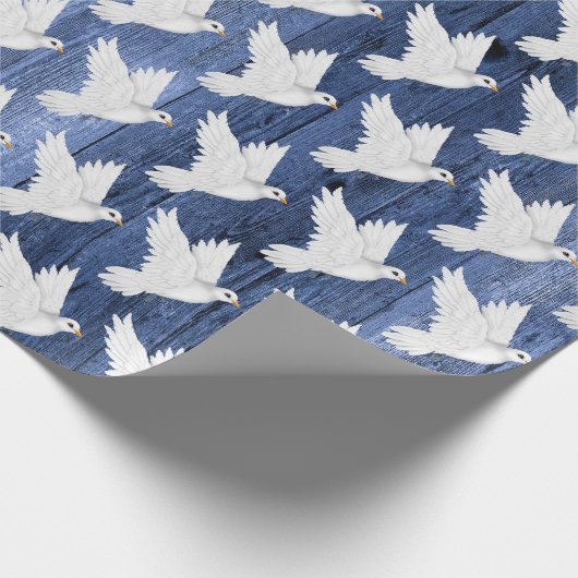 Getuige witte duiven Rustic Wedding Cadeaupapier (Hoek)