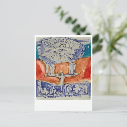 Getuige zijn van gedachten. Eckhart Tolle. Briefkaart (Staand voorkant)