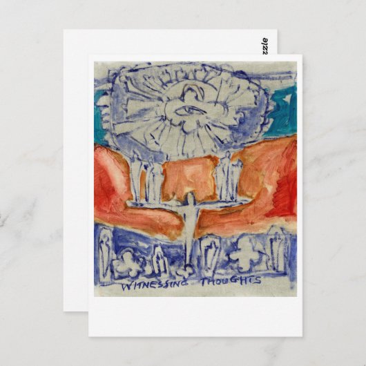 Getuige zijn van gedachten. Eckhart Tolle. Briefkaart (Voorkant / Achterkant)