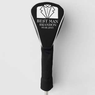 Getuige Zwart Elegant Modern Naam Cadeaus Bruiloft Golfheadcover