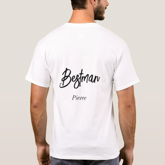 Getuige Zwart Wit Huwelijk Bruidsjonkers T-shirt (Achterkant)