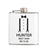 Getuige zwarte strik das heupfles (Voorkant)