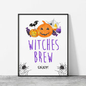 Getuigen Brew Halloween Party Drink Sign Poster