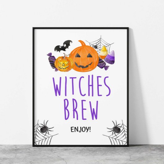 Getuigen Brew Halloween Party Drink Sign Poster