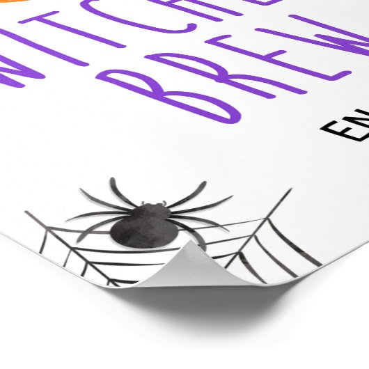 Getuigen Brew Halloween Party Drink Sign Poster (Hoek)