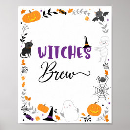 Getuigen Brew Spooktacular Halloween Party Sign Poster