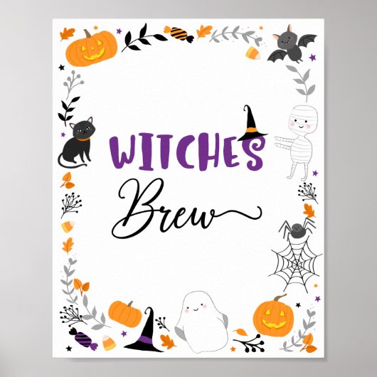 Getuigen Brew Spooktacular Halloween Party Sign Poster (Voorkant)