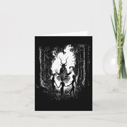 Getuigen die dansen met Baphomet occult heks gothi Kaart (Voorkant)