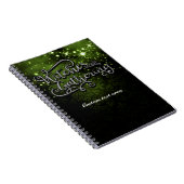 Getuigen die groen en zwart Damask Halloween verza Notitieboek (Rechterzijde)