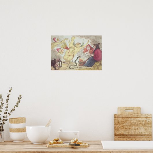 Getuigen in een Hayloft Poster (Keuken)