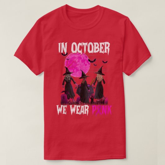 Getuigen in oktober Draag roze borstkankerzaal T-shirt (Design voorkant)