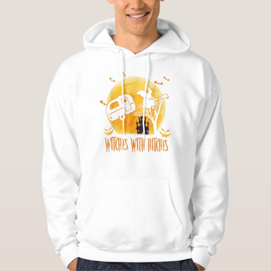 Getuigen met Hitches Funny Halloween Camping Hoodie (Voorkant)