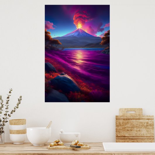 Getuigen van de schoonheid van een vulkanische uit poster (Keuken)