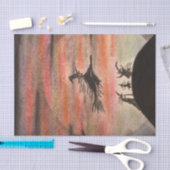 Getuigen vieren een volle maan tijdens Halloween Tissuepapier (Craft)