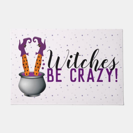 Getuigen zijn knappe heks Cauldron Paarse Hallowee Deurmat (Voorkant)