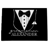 Getuigenaliseerde Groomsman Tuxedo Groot Cadeauzakje (Voorkant)