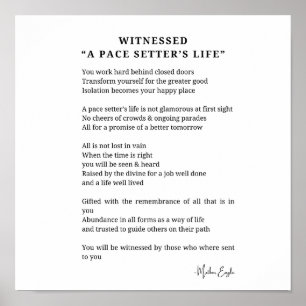 Getuigenis tempo setter leven aanmoediging gedicht poster