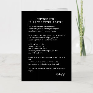 Getuigenis van het pacemaker-aanmoedigingsgedicht folie wenskaart