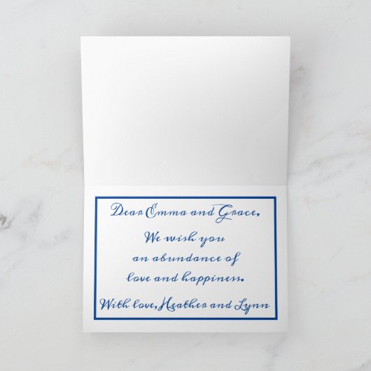 Getwins Hearts Wedding of Verloving Kaart (Binnen)