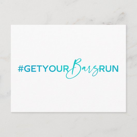 #GetYourBarsRun - Briefkaart (Voorkant)