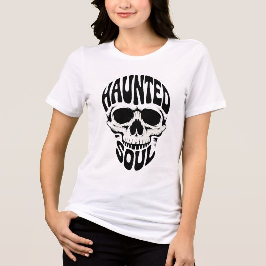 Getypte Bezeten Ziel Schedel Tri-Blend Shirt (Voorkant)