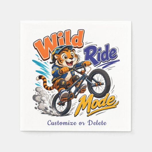 Getypte BMX-fiets Feest met Naam Servet (Voorkant)