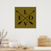 Getypte monogram liefde poster (Keuken)