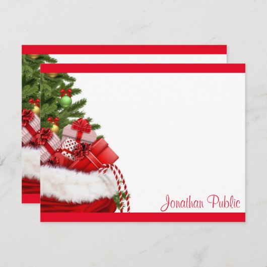 Getypte Sjabloon voor kerstmis met monogram op maa (Voorkant / Achterkant)