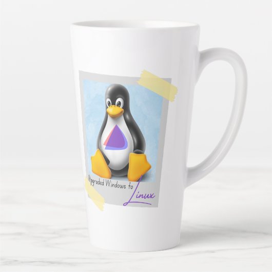 Geüpgraded Windows Endevour OS Tux Latte Mok (Rechts)