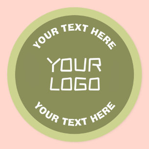 Geüpload logo of ontwerp en bewerkbare tekst in el ronde sticker