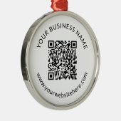 Geüpload QR-code sjabloon met bewerkbare tekst Metalen Ornament (Rechts)