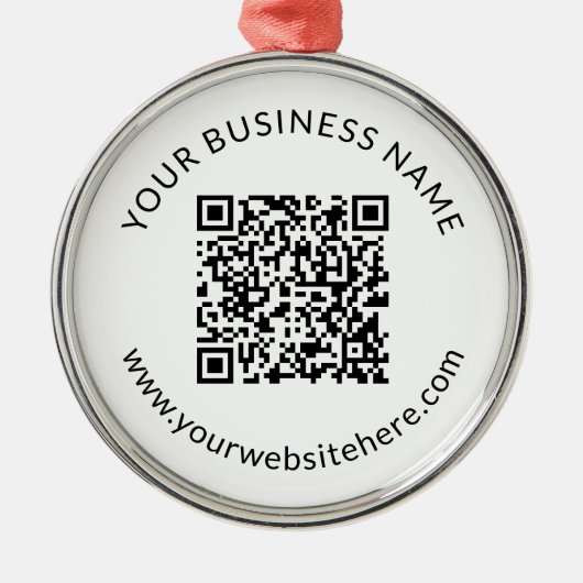 Geüpload QR-code sjabloon met bewerkbare tekst Metalen Ornament (Voorkant)