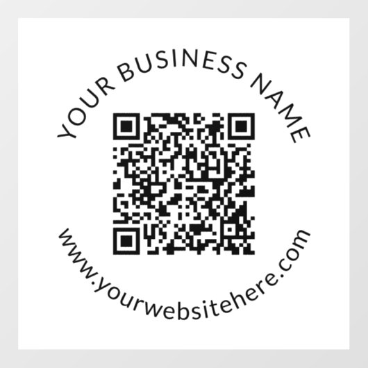 Geüpload QR-code sjabloon met bewerkbare tekst Raamsticker (Vel)