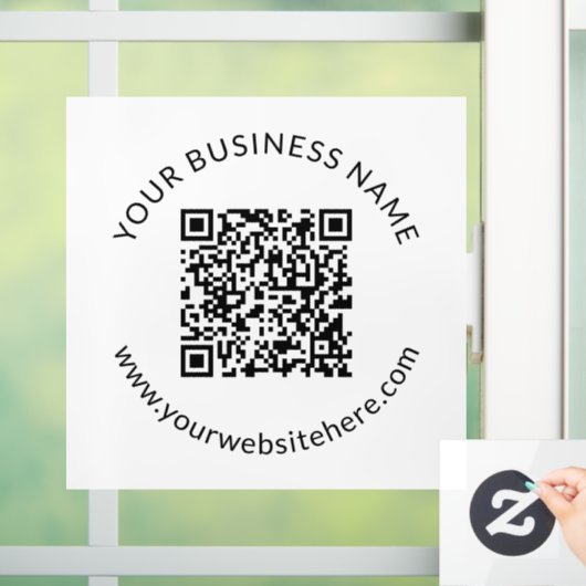 Geüpload QR-code sjabloon met bewerkbare tekst Raamsticker (Huis)