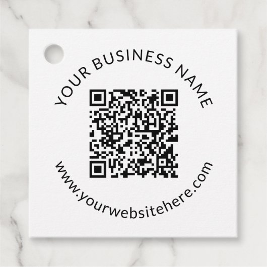 Geüpload sjabloon voor QR-code met bewerkbare teks Bedankjes Labels (Voorkant)