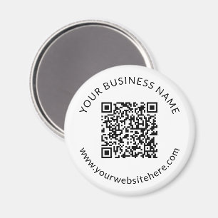 Geüpload sjabloon voor QR-code met bewerkbare teks Magneet