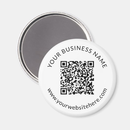 Geüpload sjabloon voor QR-code met bewerkbare teks Magneet (Voorkant / Achterkant)