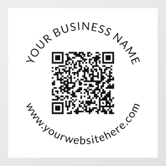 Geüpload sjabloon voor QR-code met bewerkbare teks Raamsticker (Vel)