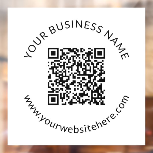 Geüpload sjabloon voor QR-code met bewerkbare teks Raamsticker (Vel 2)