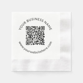 Geüpload sjabloon voor QR-code met bewerkbare teks Servet