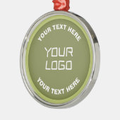 Geüploade Logo of ontwerp & bewerkbare tekst Elke Metalen Ornament (Links)