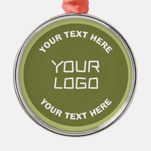 Geüploade Logo of ontwerp & bewerkbare tekst Elke Metalen Ornament (Voorkant)