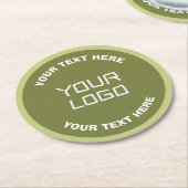 Geüploade Logo of ontwerp & bewerkbare tekst Elke  Ronde Kartonnen Onderzetter (Gebogen)