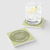 Geüploade Logo of ontwerp & bewerkbare tekst Elke  Stenen Onderzetter (Zijkant)