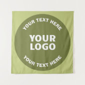 Geüploade Logo of ontwerp & bewerkbare tekst Elke Wandkleed (Voorkant)