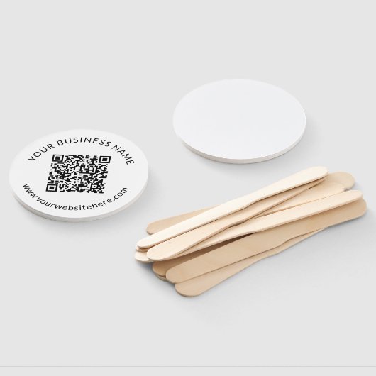 Geüploade QR-code Sjabloon met bewerkbare tekst Handwaaier (Niet-gemonteerd)